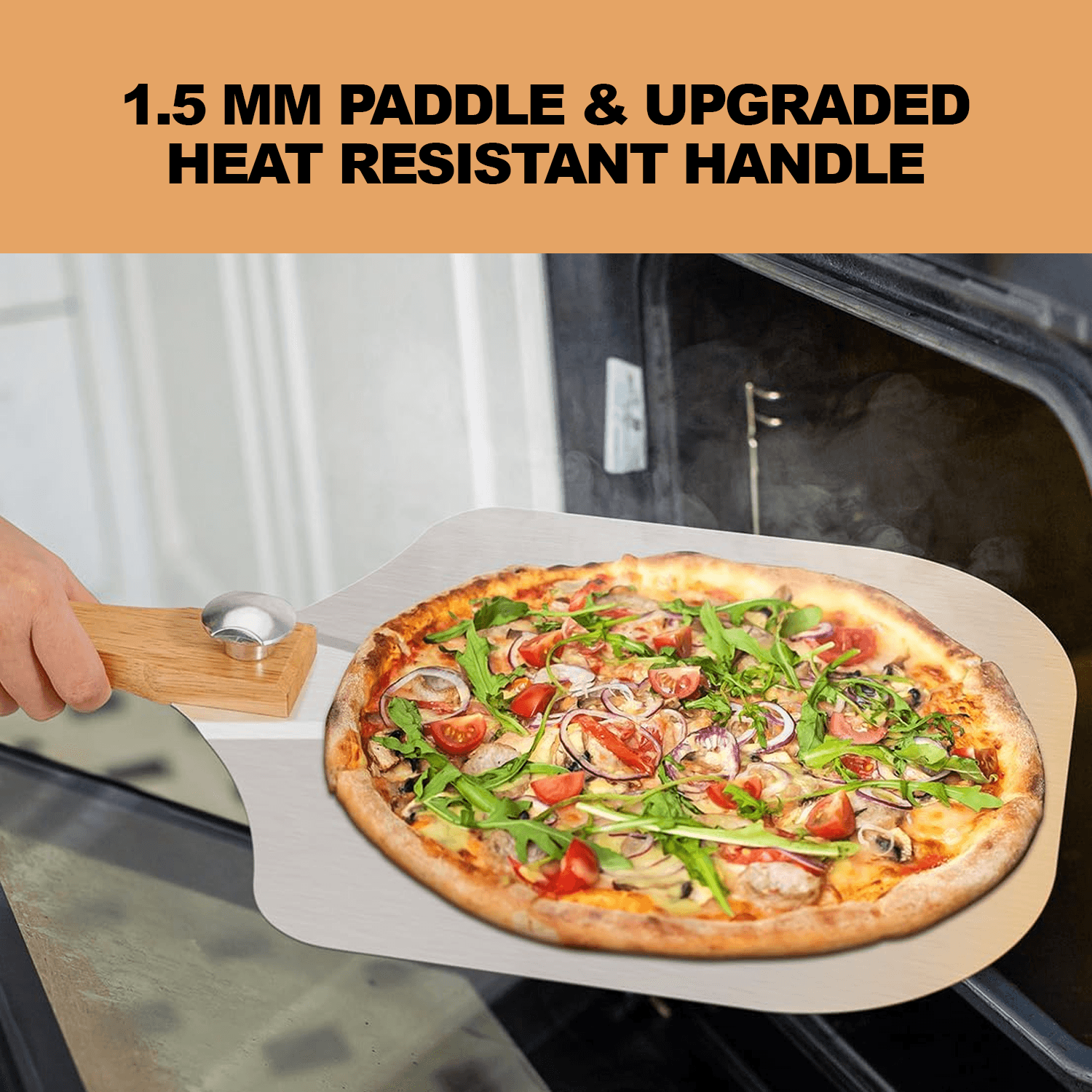 12 Inch Pizza Peel – Aluminium Pizza Peel with Wood Handle Foldable Design Pizza Cutter Cookware - Tophatter Daily Deals