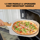 12 Inch Pizza Peel – Aluminium Pizza Peel with Wood Handle Foldable Design Pizza Cutter Cookware - Tophatter Daily Deals