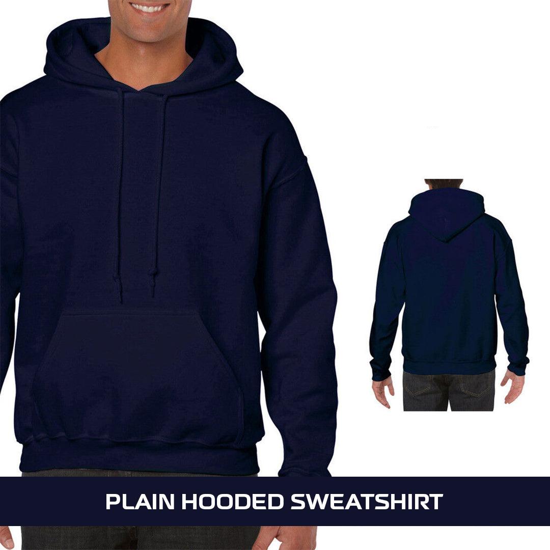 Best Heavyweight Hoodie - Plain Hooded Sweatshirt Mens Womens Soft Heavyweight Hoodie Top Navy Clothing - Tophatter Daily Deals