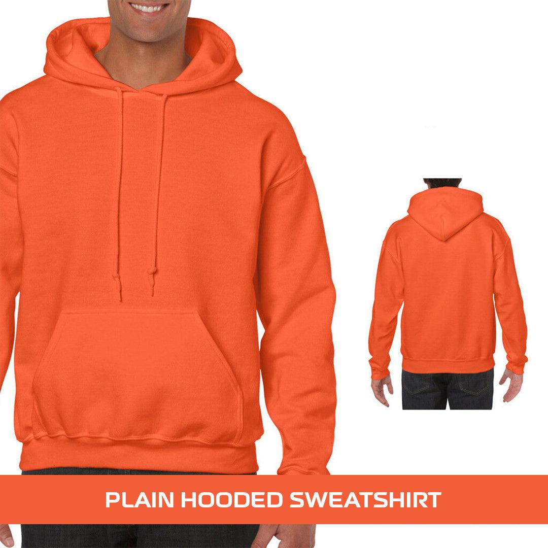 Best Heavyweight Hoodie - Plain Hooded Sweatshirt Mens Womens Soft Heavyweight Hoodie Top Orange Clothing - Tophatter Daily Deals