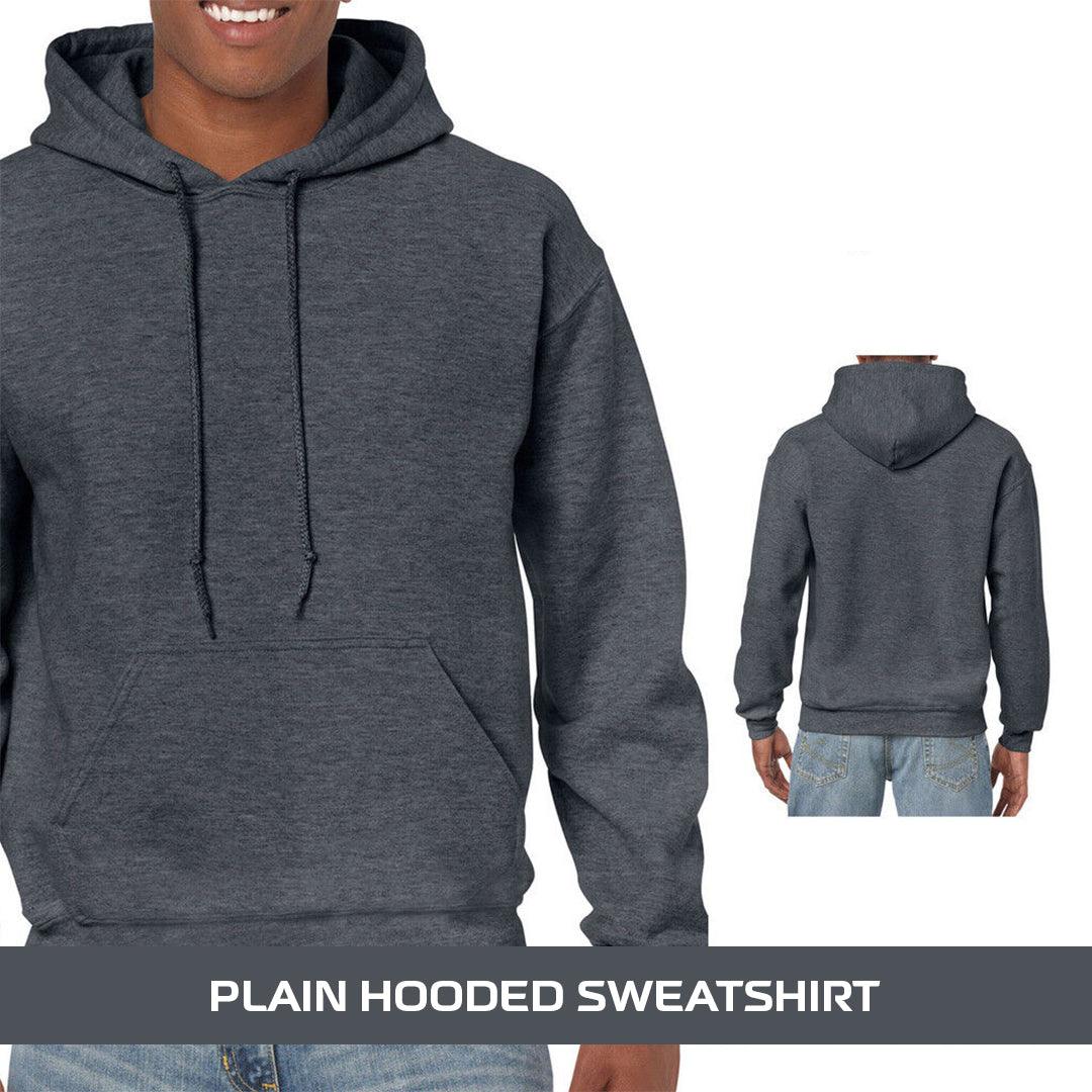 Best Heavyweight Hoodie - Plain Hooded Sweatshirt Mens Womens Soft Heavyweight Hoodie Top Grey Clothing - Tophatter Daily Deals