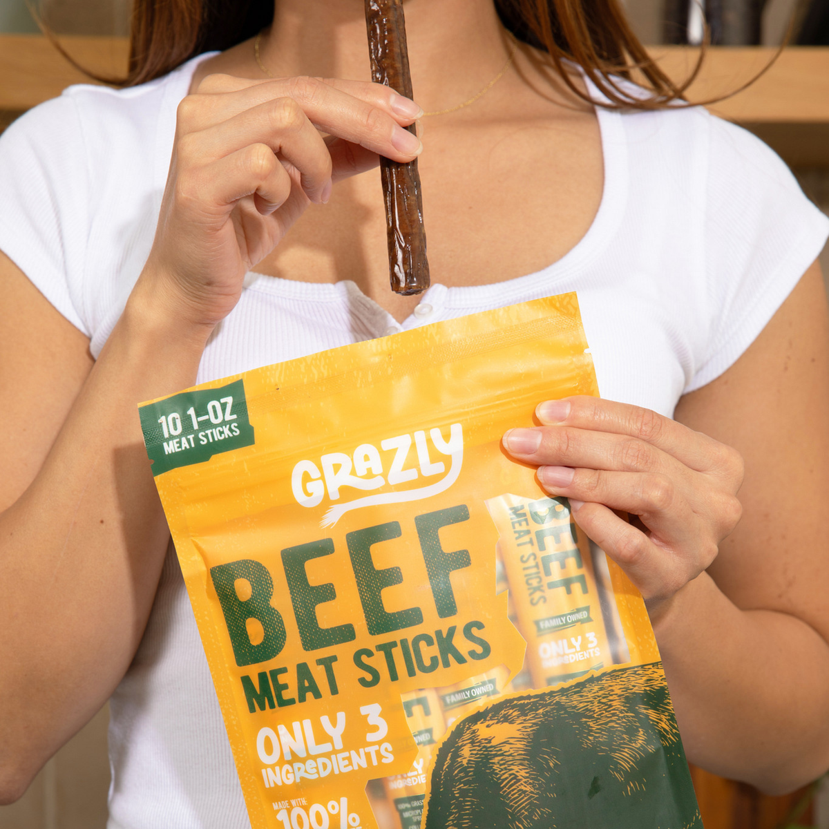 Plain Beef Meat Sticks - 100% Grass-Fed & Finished Health & Wellness - Tophatter Daily Deals