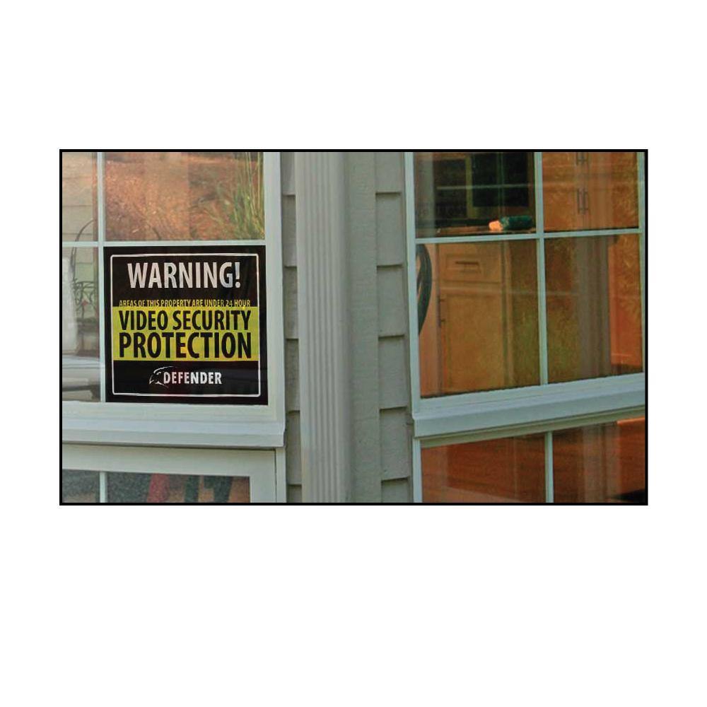 Defender Indoor Video Security System Warning Sign w/Stickers Decal - Tophatter Daily Deals