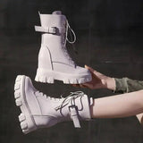 Platform Very High Heel Mid Calf Black White Shoes For Woman Women's Boots Footwear Half New Rock With Stylish Y2k Gothic - Tophatter Daily Deals