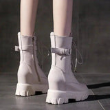 Platform Very High Heel Mid Calf Black White Shoes For Woman Women's Boots Footwear Half New Rock With Stylish Y2k Gothic - Tophatter Daily Deals