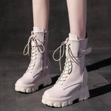 Platform Very High Heel Mid Calf Black White Shoes For Woman Women's Boots Footwear Half New Rock With Stylish Y2k Gothic - Tophatter Daily Deals