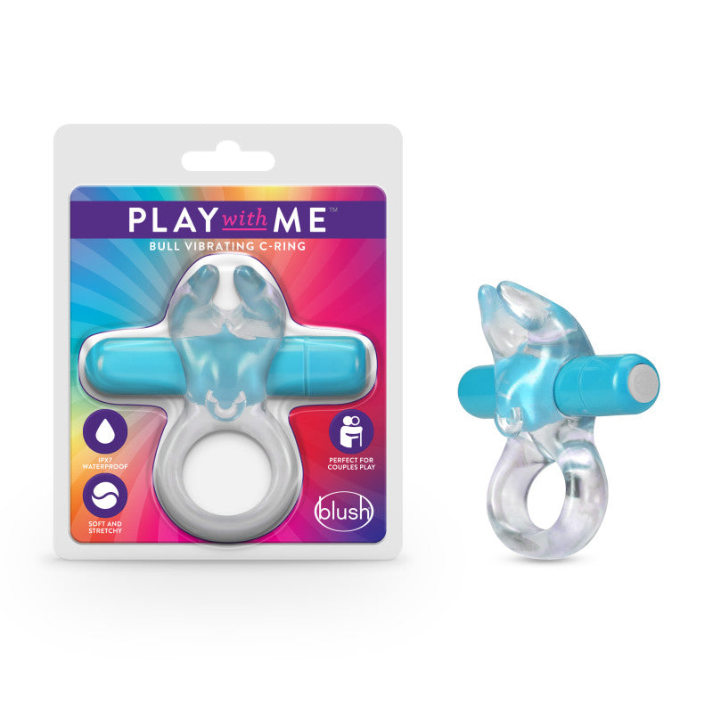 Play With Me Bull Vibrating Cock Ring Blue for Pleasure > Sex Toys > Couples Toys - Tophatter Daily Deals