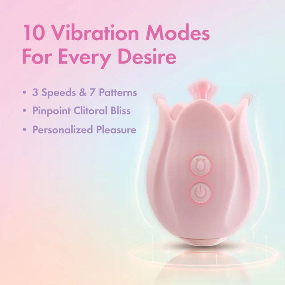 Play With Me Romantic Rose Pink Wireless Clitoral Vibrator > Sex Toys For Ladies > Rose Stimulators - Tophatter Daily Deals