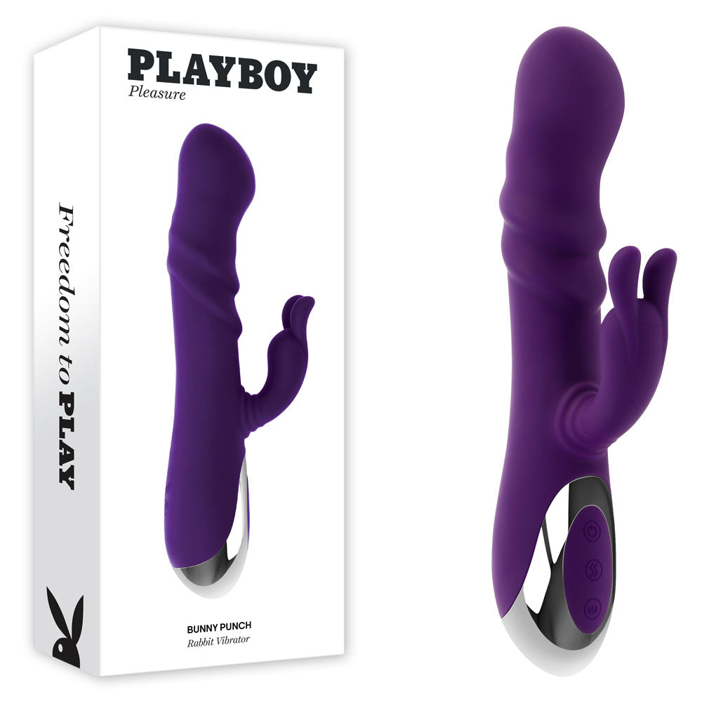 Playboy Pleasure Bunny Punch 24.4 cm Twirling Rabbit Vibrator > Vibrators > Ladies > Rabbit Multi - Tophatter Daily Deals