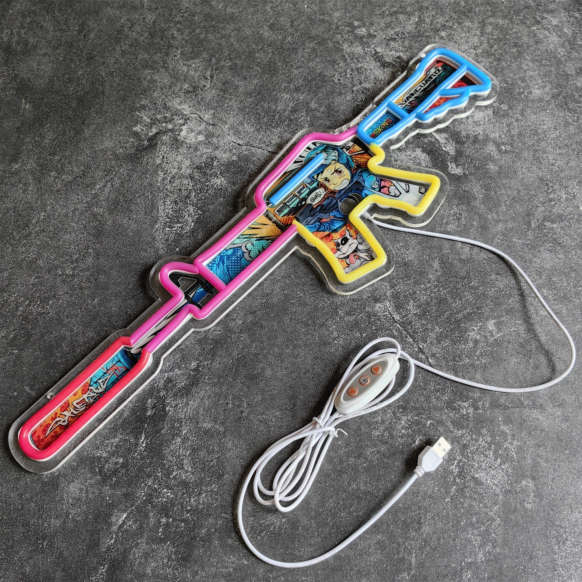 Customized CSGO Rare Skin M4A1-S Neon Light Wall Decor Player Two - Tophatter Daily Deals