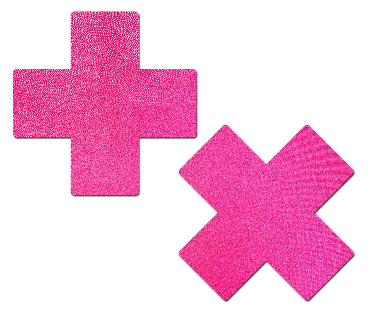 Neon Pink Blacklight Reactive Cross Nipple Pasties - Tophatter Daily Deals