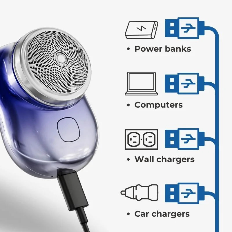 Electric Travel Shaver USB Pocket Mini Groomer Lightweight - Tophatter Daily Deals