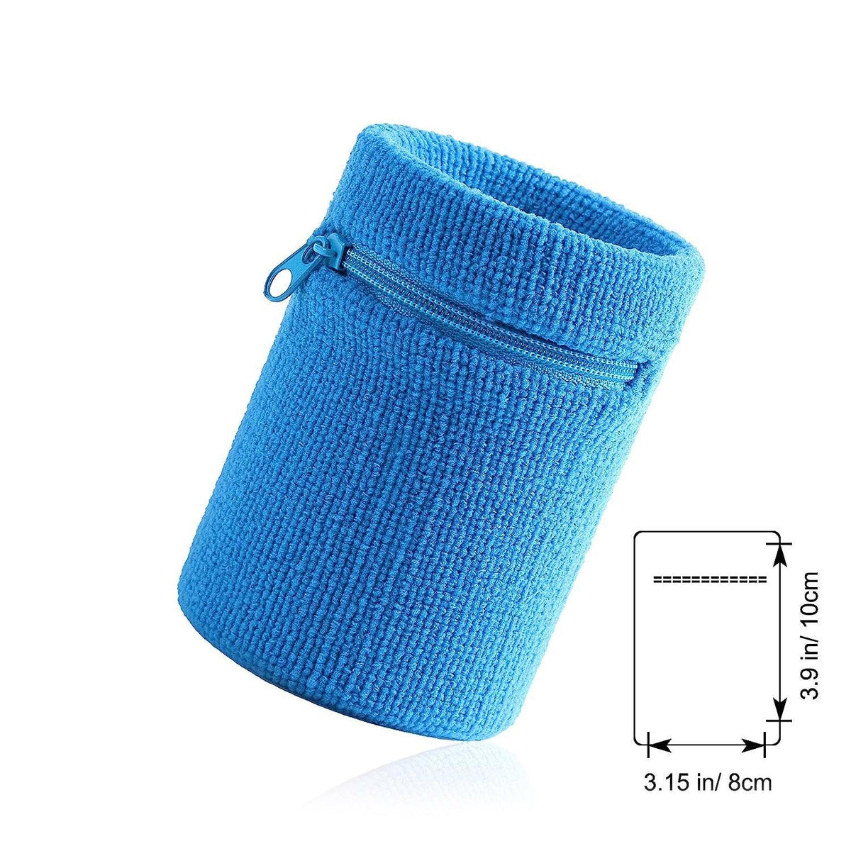 Wrist Wallet for Runners - Pocket Wrist Wallet Pouch Bag Band Zipper for Running Blue Exercise Bands - Tophatter Daily Deals