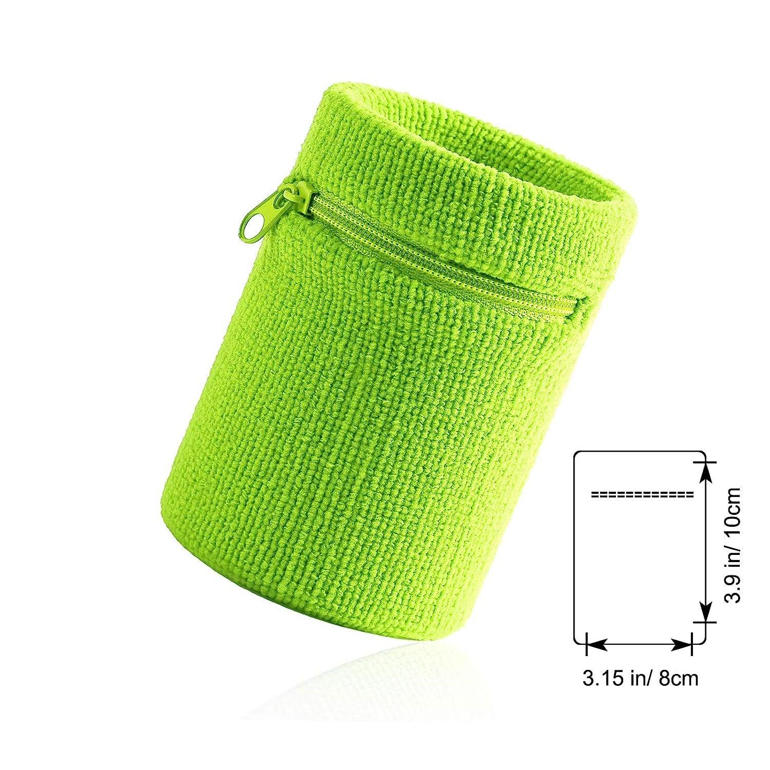 Wrist Wallet for Runners - Pocket Wrist Wallet Pouch Bag Band Zipper for Running Green Exercise Bands - Tophatter Daily Deals