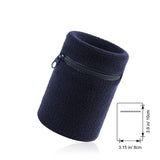 Wrist Wallet for Runners - Pocket Wrist Wallet Pouch Bag Band Zipper for Running Navy Exercise Bands - Tophatter Daily Deals