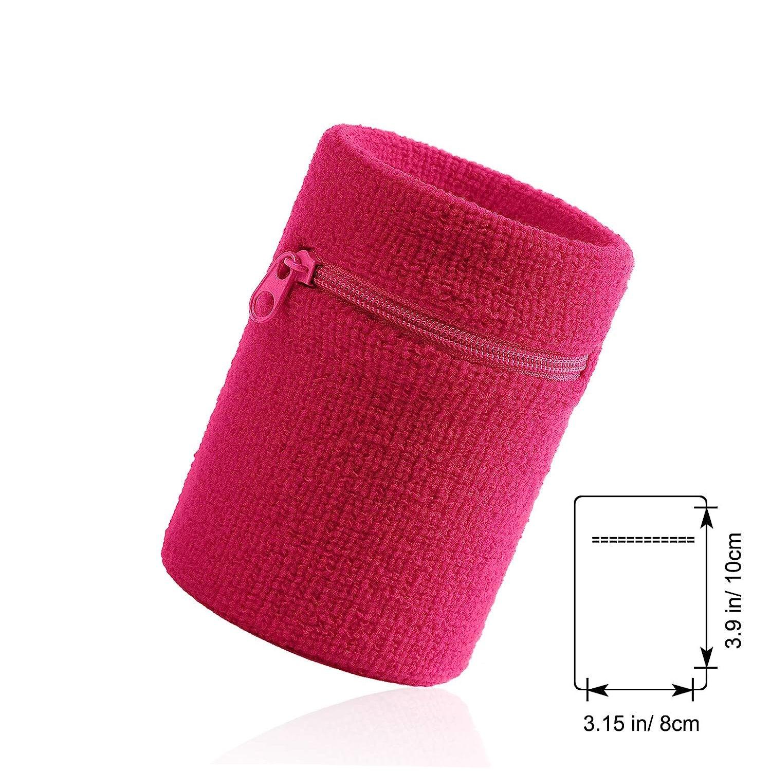 Wrist Wallet for Runners - Pocket Wrist Wallet Pouch Bag Band Zipper for Running Red Exercise Bands - Tophatter Daily Deals