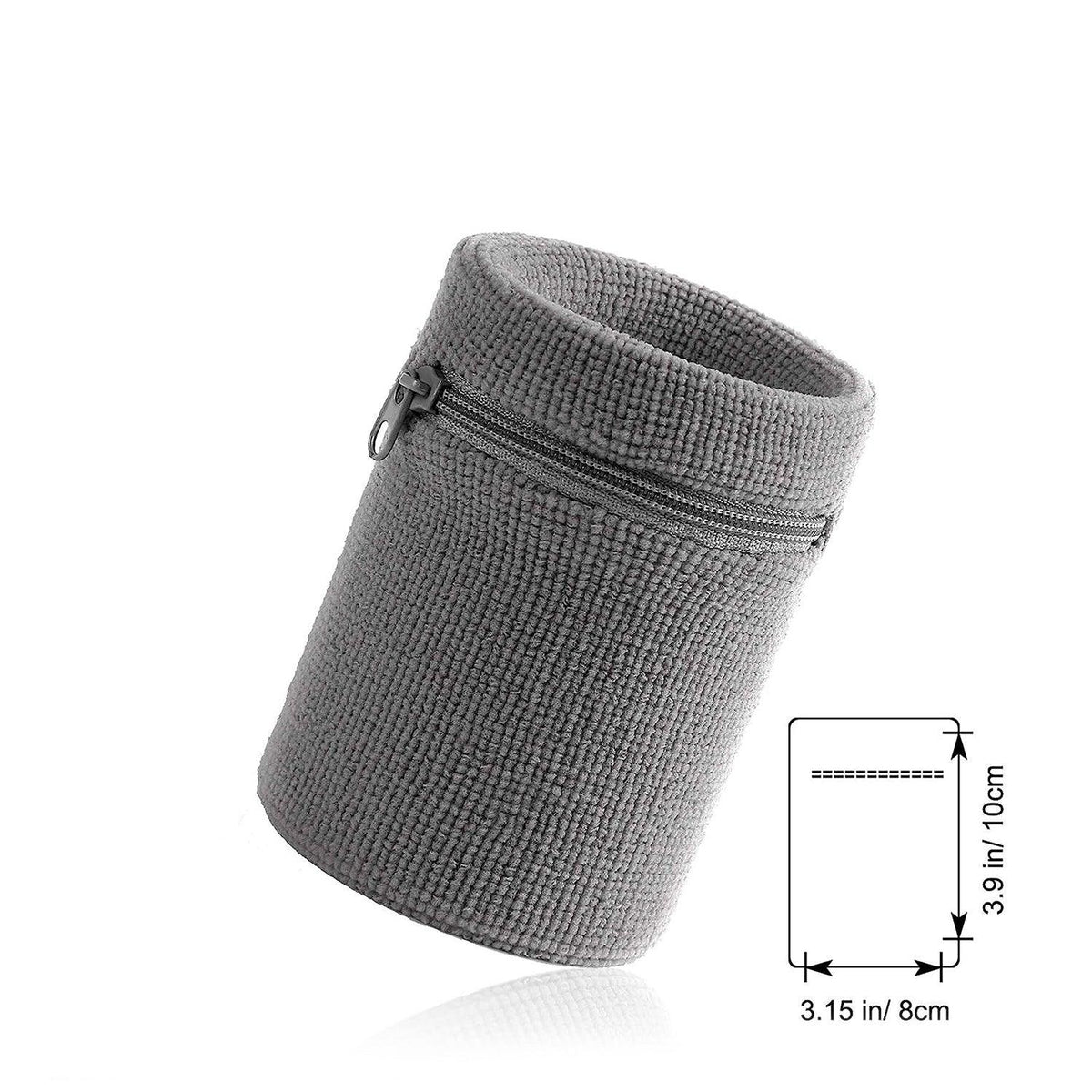 Wrist Wallet for Runners - Pocket Wrist Wallet Pouch Bag Band Zipper for Running Grey Exercise Bands - Tophatter Daily Deals