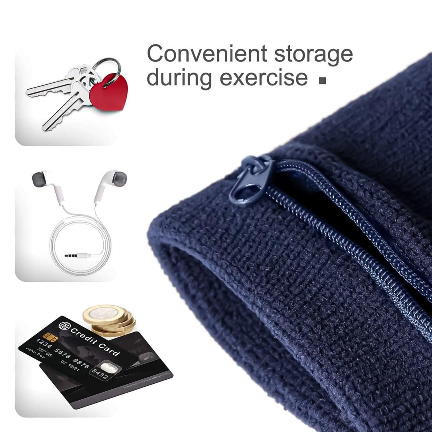 Wrist Wallet for Runners - Pocket Wrist Wallet Pouch Bag Band Zipper for Running Exercise Bands - Tophatter Daily Deals