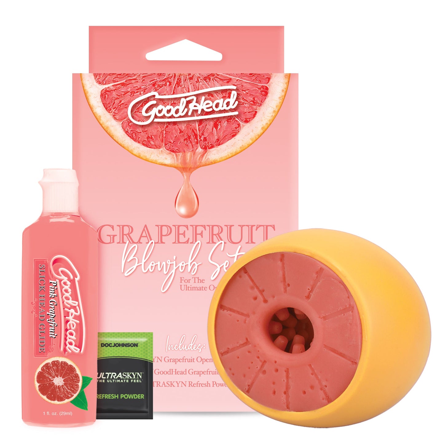 Goodhead Grapefruit Blowjob Set With Glide Sleeve > Lube > Oral Gels & Sprays - Tophatter Daily Deals