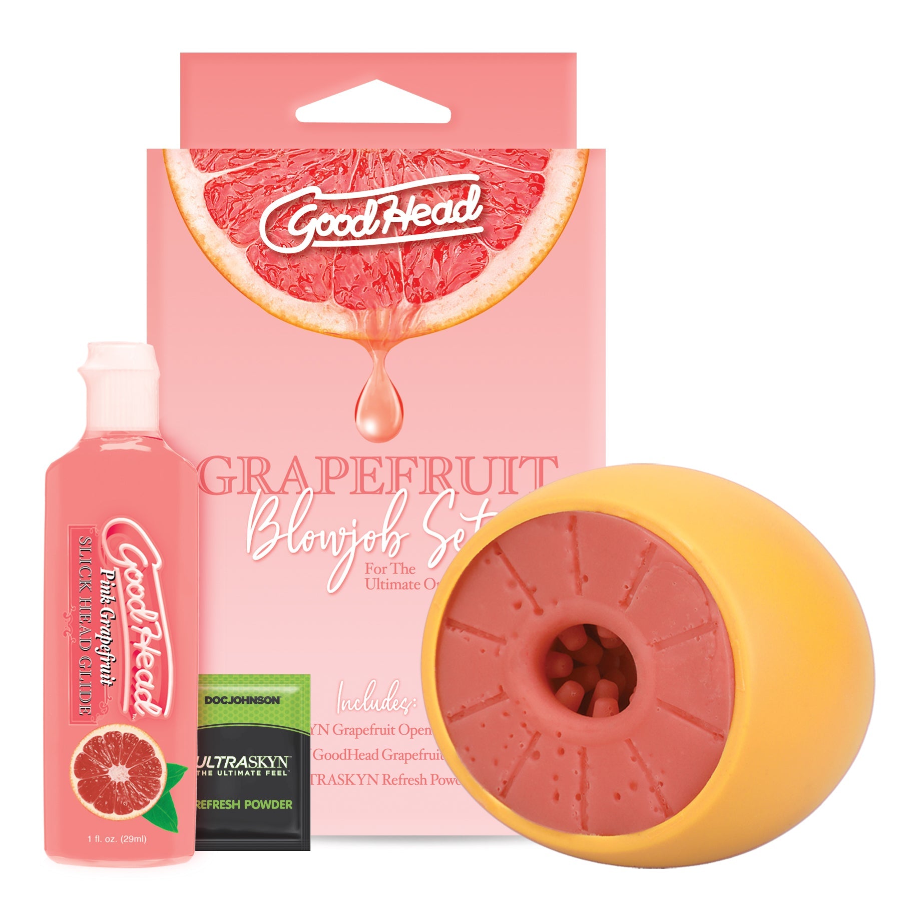 Goodhead Grapefruit Blowjob Set With Glide Sleeve > Lube > Oral Gels & Sprays - Tophatter Daily Deals
