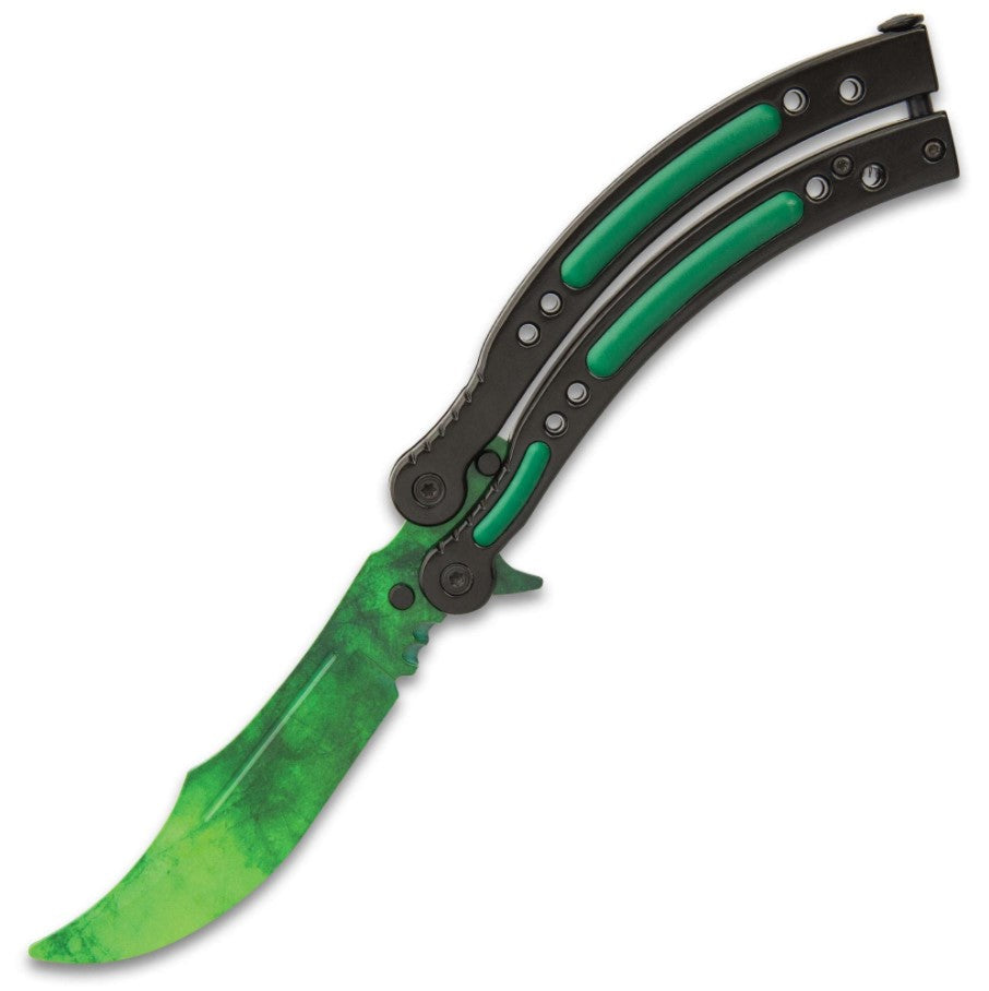 22 colors CSGO Butterfly Knife SHARP 440C Counter Strike Balisong Poison Cloud (you will receive sharp) Knife-Balisong - Tophatter Daily Deals