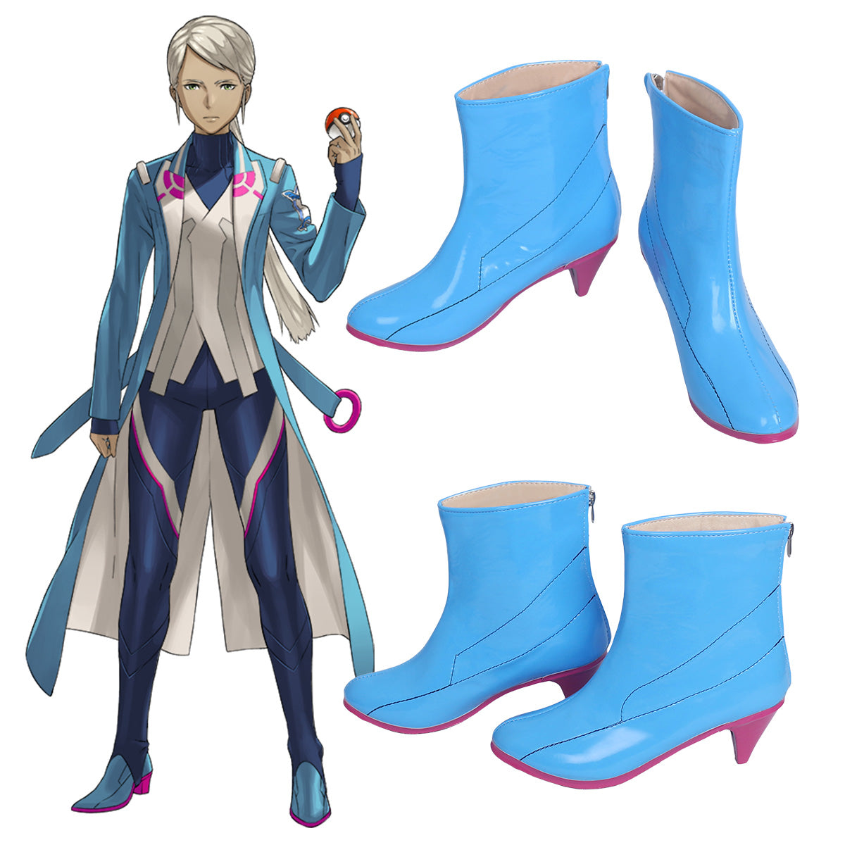 Pokemon GO PM Blanche Team Mystic Blue Cosplay Shoes Shoes/Boots - Tophatter Daily Deals