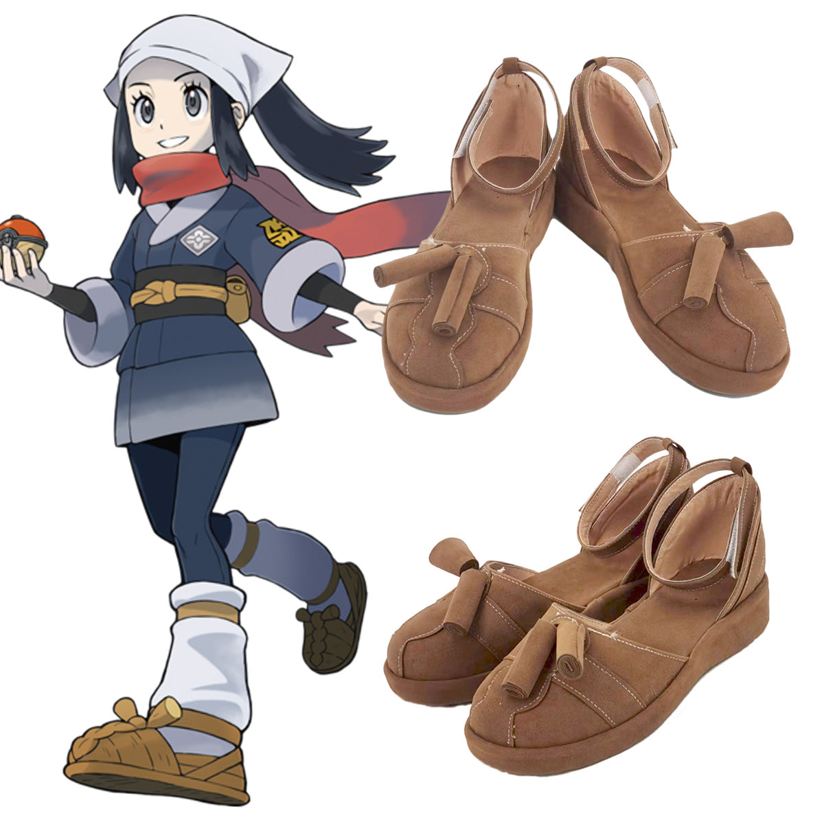 Pokemon Legends: Arceus Female protagonist Akari Brown Cosplay Shoes Shoes/Boots - Tophatter Daily Deals