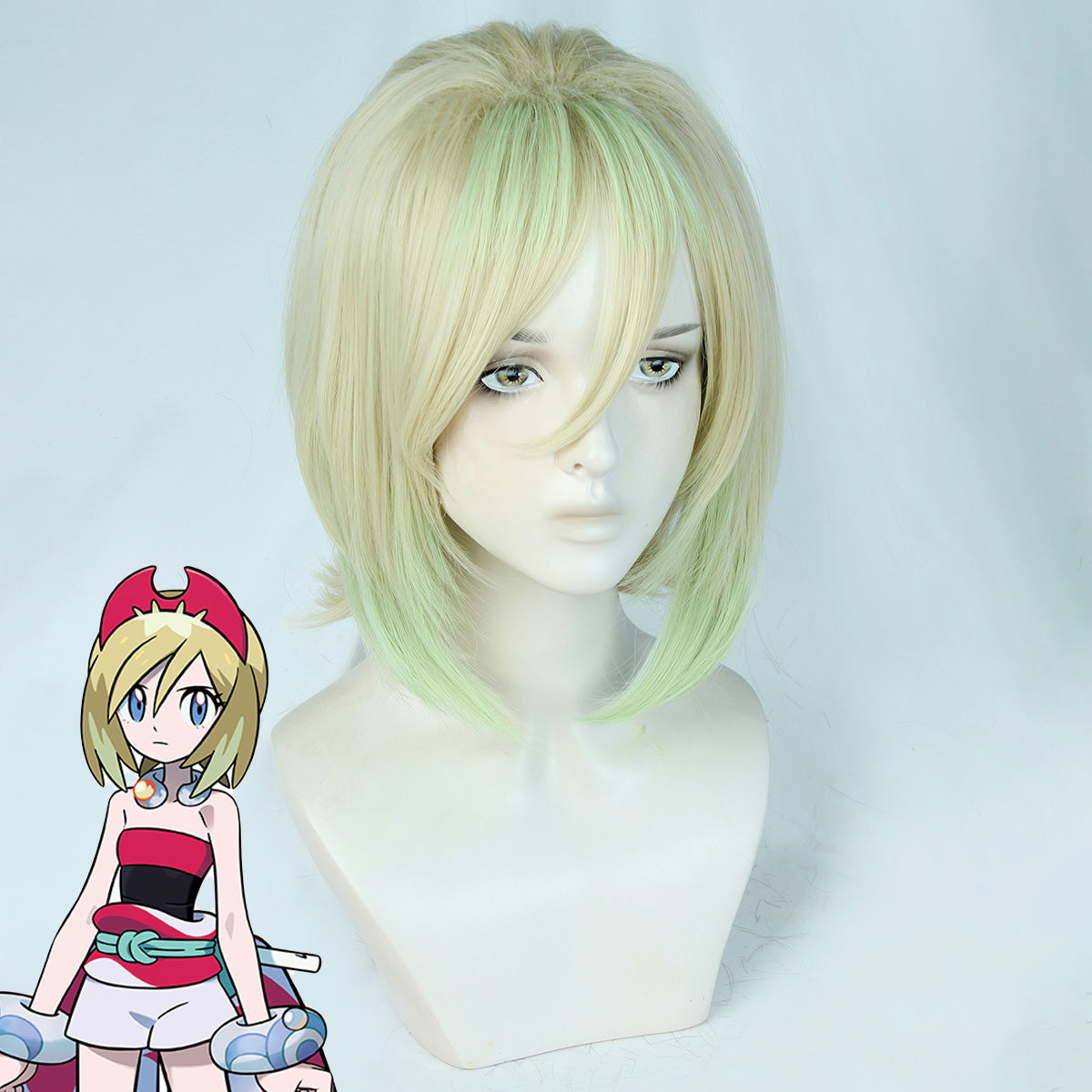 Pokemon Legends: Arceus Irida Golden Green Cosplay Wig Wig - Tophatter Daily Deals