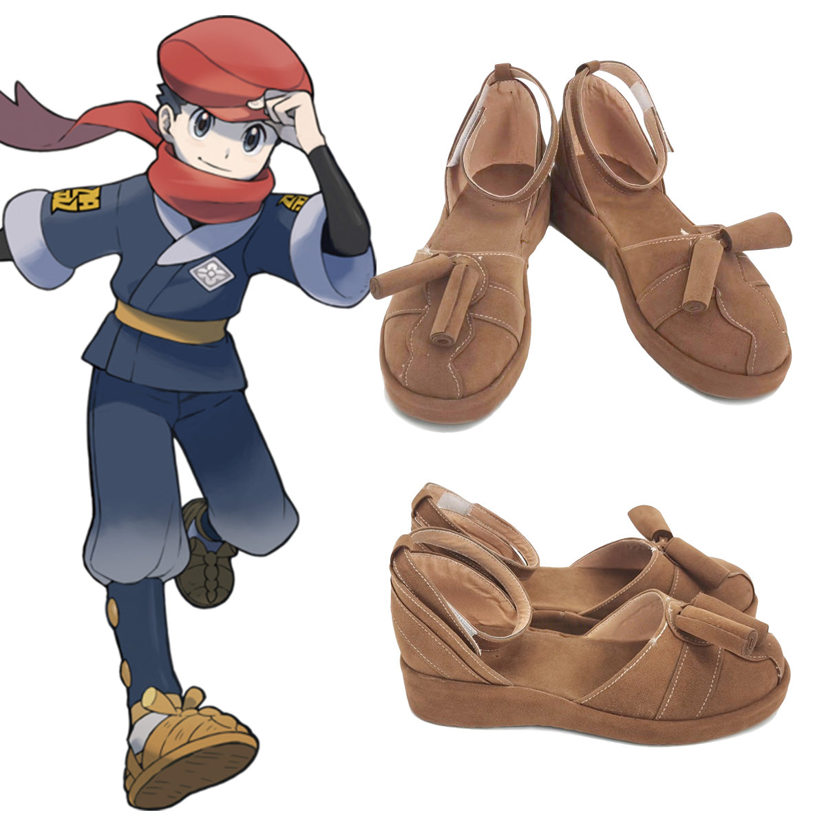 Pokemon Legends: Arceus Male protagonist Rei Brown Cosplay Shoes Shoes/Boots - Tophatter Daily Deals