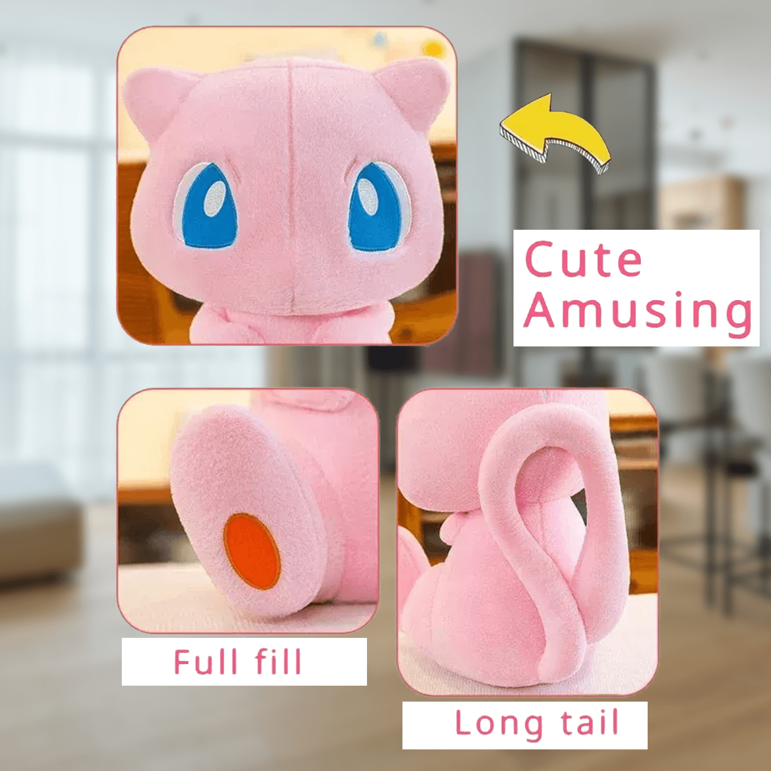 Pokemon Plush Mew - 35CM Big Size Stuffed Toy Teddy Anime valentines - Tophatter Daily Deals