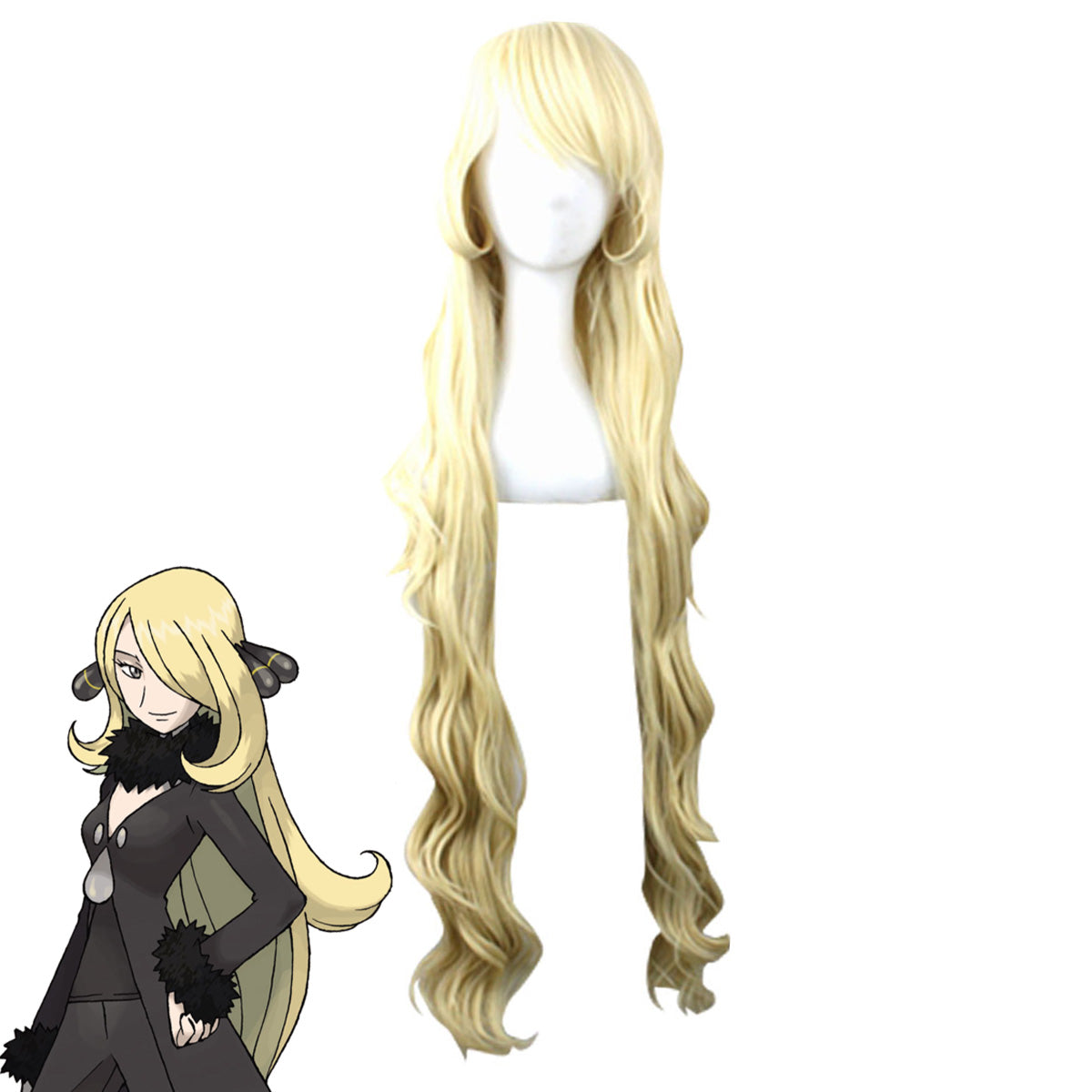Pokemon Sun and Moon Cynthia Golden Cosplay Wig Wig - Tophatter Daily Deals