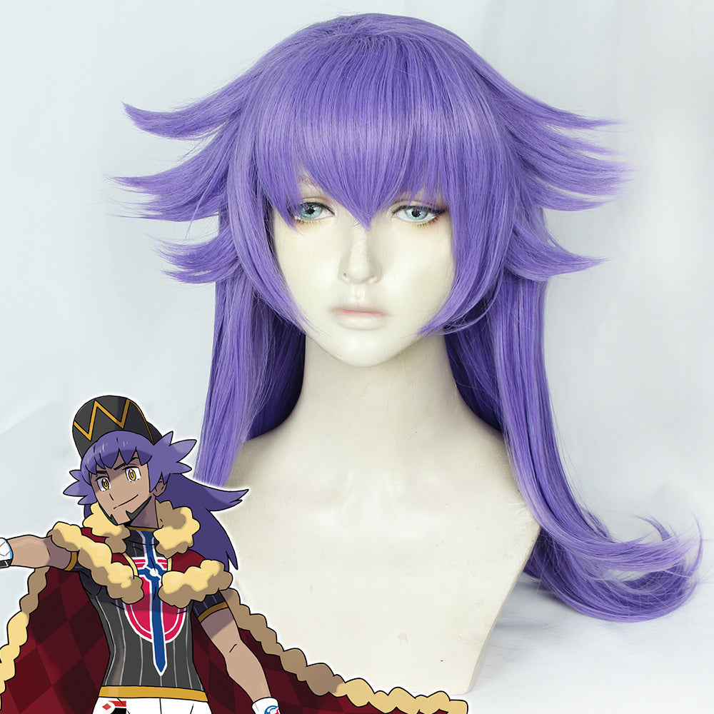 Pokemon Sword And PM Shield Leon Purple Cosplay Wig Wig - Tophatter Daily Deals