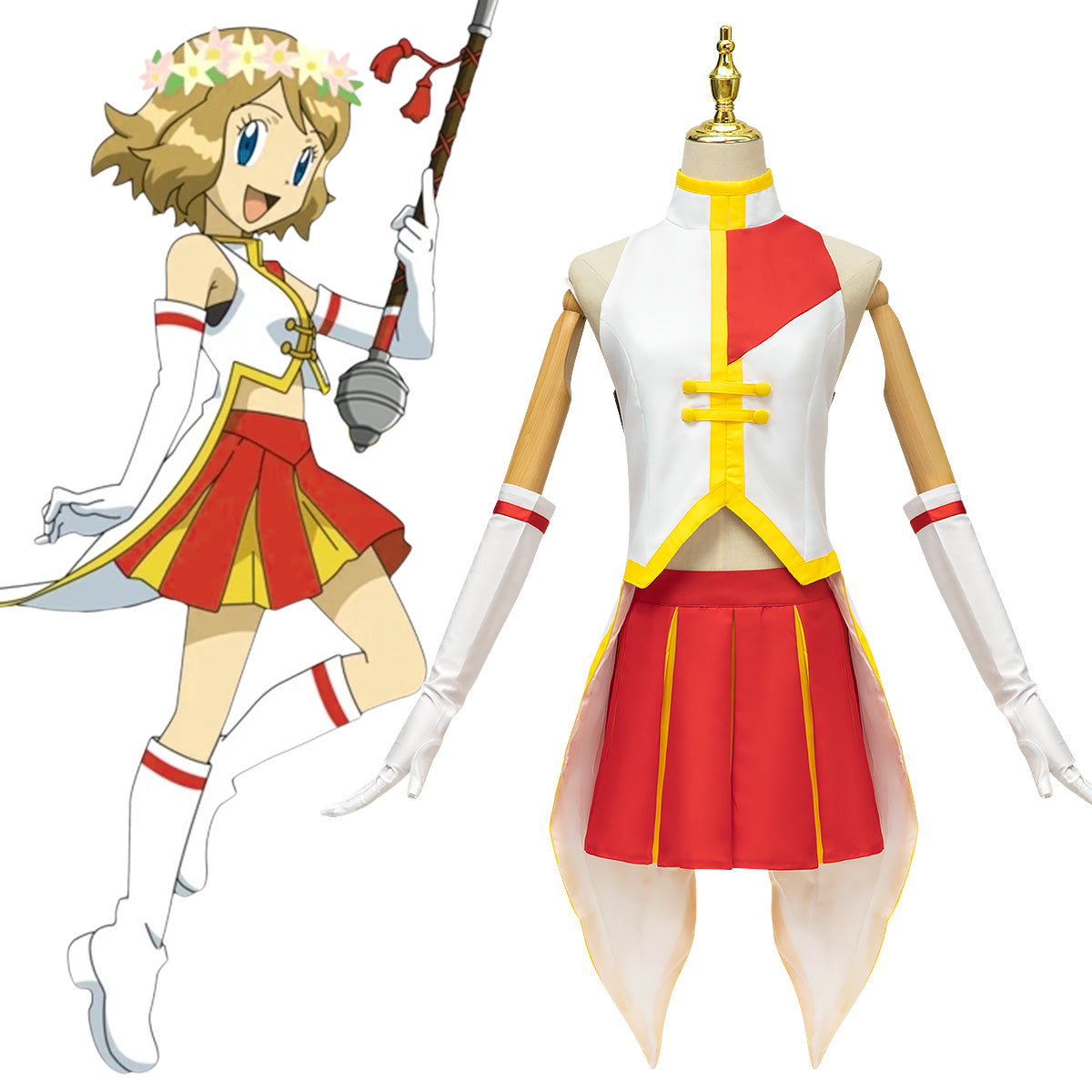 Pokemon XY Go! Pikachu! Heroine Serena I Edition Cosplay Costume Costume - Tophatter Daily Deals