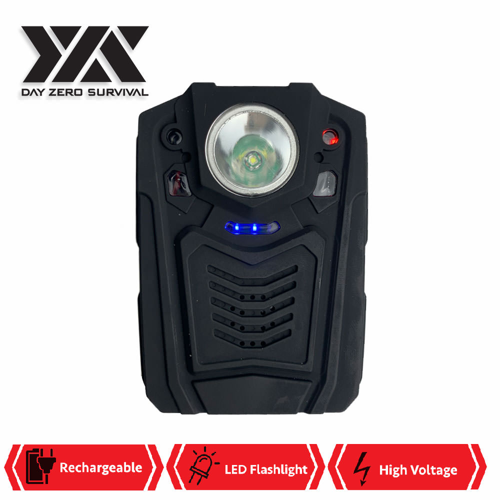 DZS Police Tactical Self Defense Flashlight Stun Gun with 120dB Alarm - Tophatter's Guns'N'Weapons Store Collectible Weapons - Tophatter Daily Deals