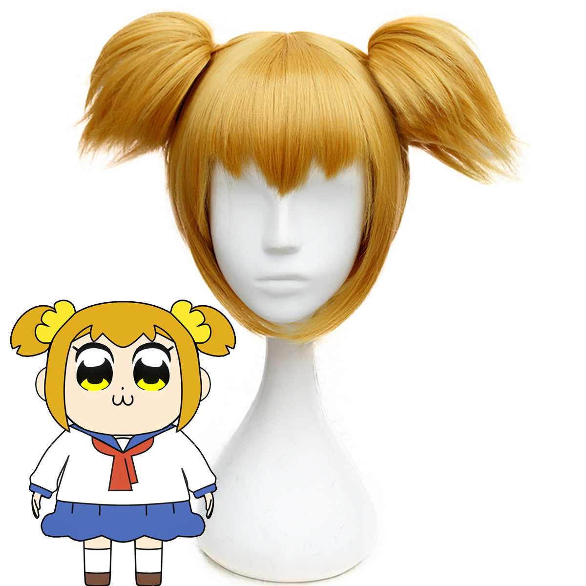 Pop Team Epic Poputepipikku Popuko Orange Yellow Cosplay Wig Wig - Tophatter Daily Deals