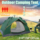 Automatic Pop-up Tent - 2-3 Man Instant Double Layer Pop up Camping Tent Waterproof Outdoor UK Outdoor Recreation - Tophatter Daily Deals