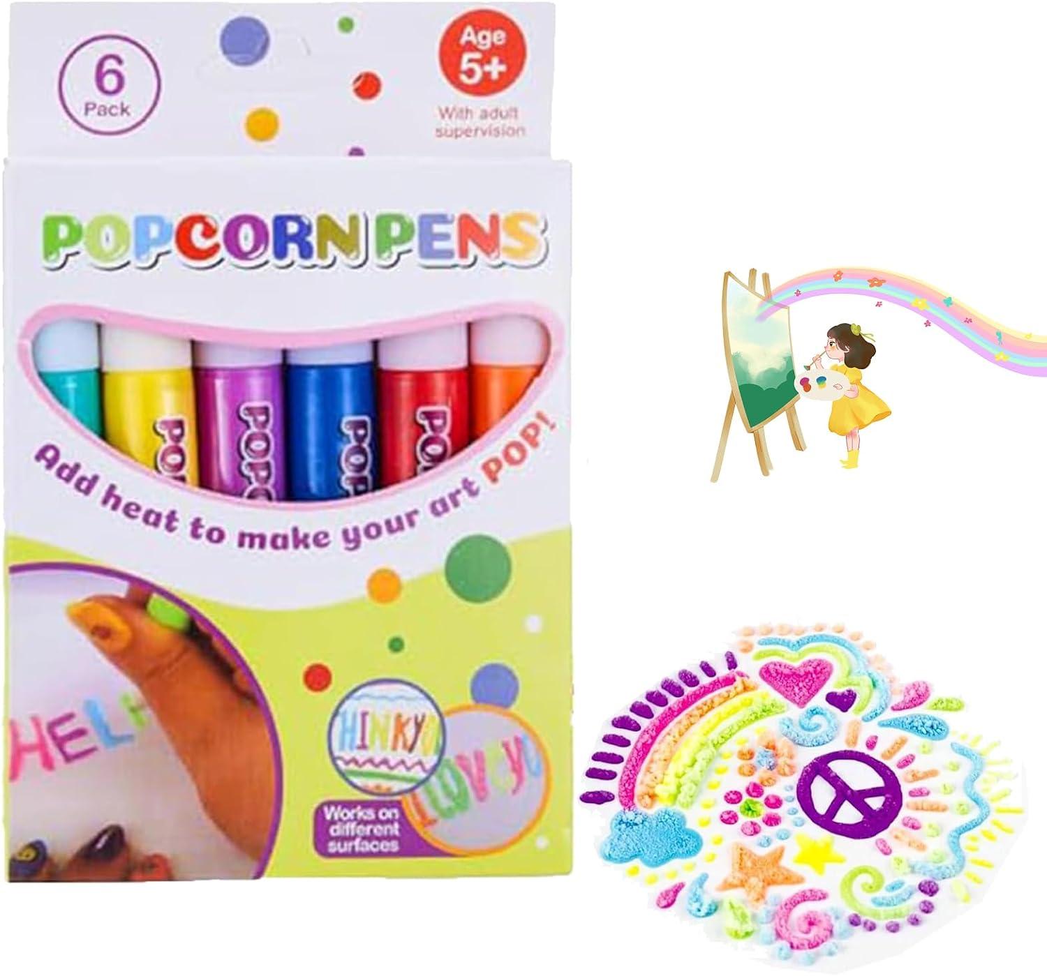 Magic Puffy Pens UK - 12PCS Magic Popcorn Pen Print Bubble Pen Puffy 3D Art Drawing Pens DIY Kids Gift 6 PCS Apparel & Accessories - Tophatter Daily Deals