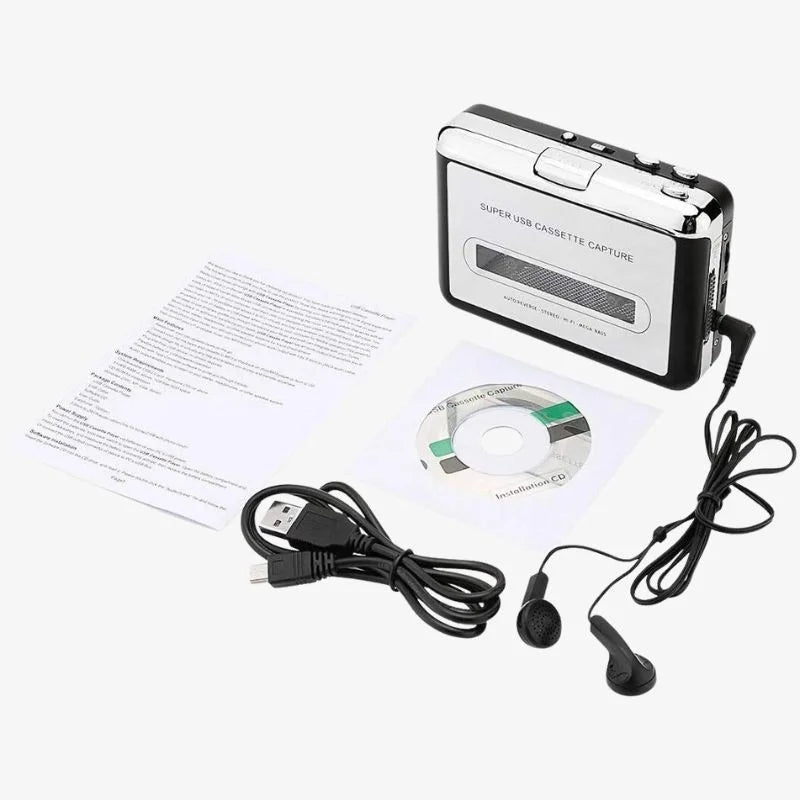 Cassette To USB Converter Portable Tape Digitizer MP3 - Tophatter Daily Deals
