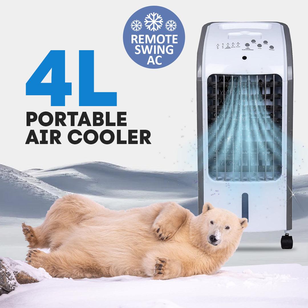 Portable Air Conditioner Mini - 4L Air Cooler Evaporative Oscillating Unit Ice Fan W/ Remote Swing AC Apparel & Accessories - Tophatter Daily Deals