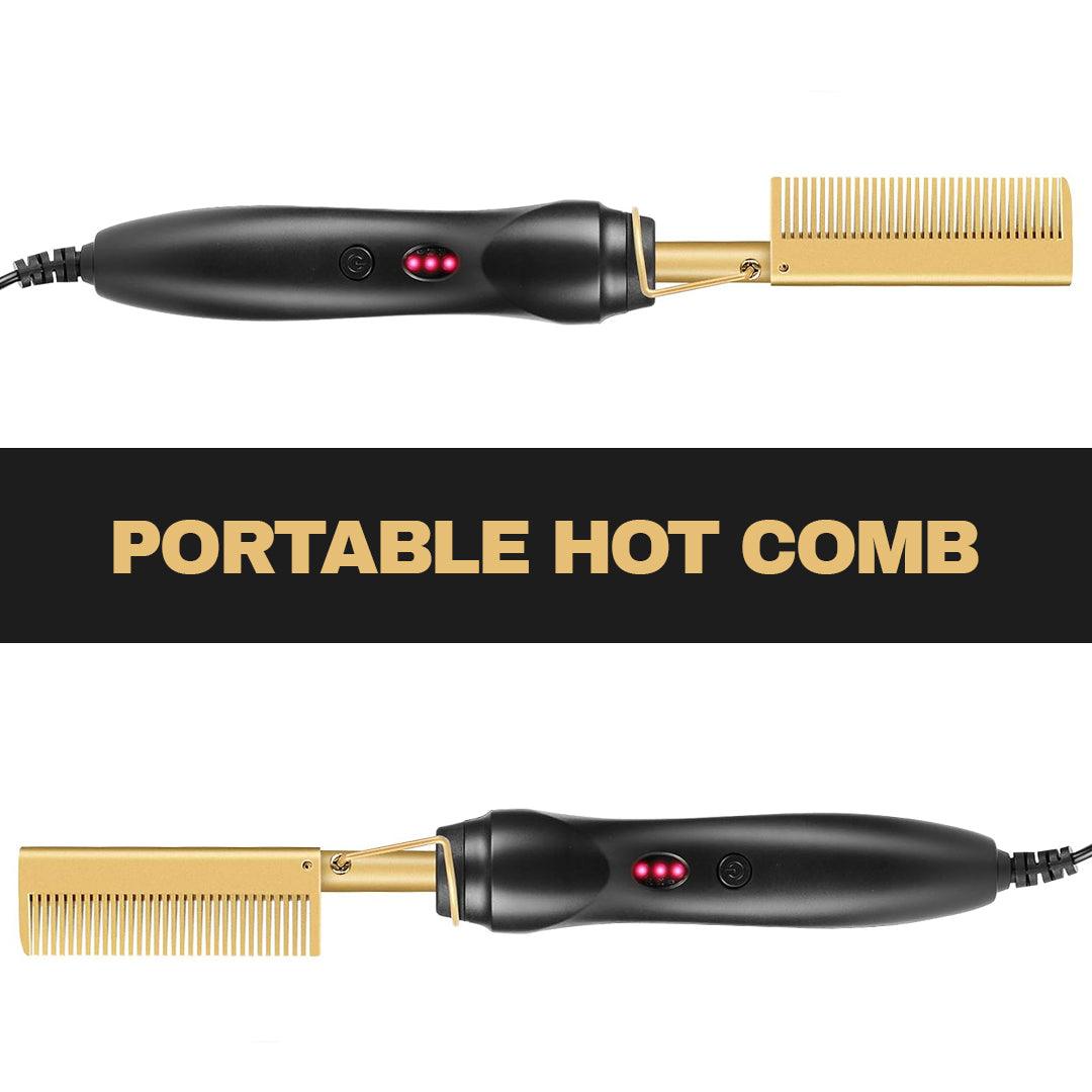 Straightening Hot Comb - Professional Press Comb Straightener Hot Comb Hair Hot Comb Electric Hot Comb UK Personal Care - Tophatter Daily Deals