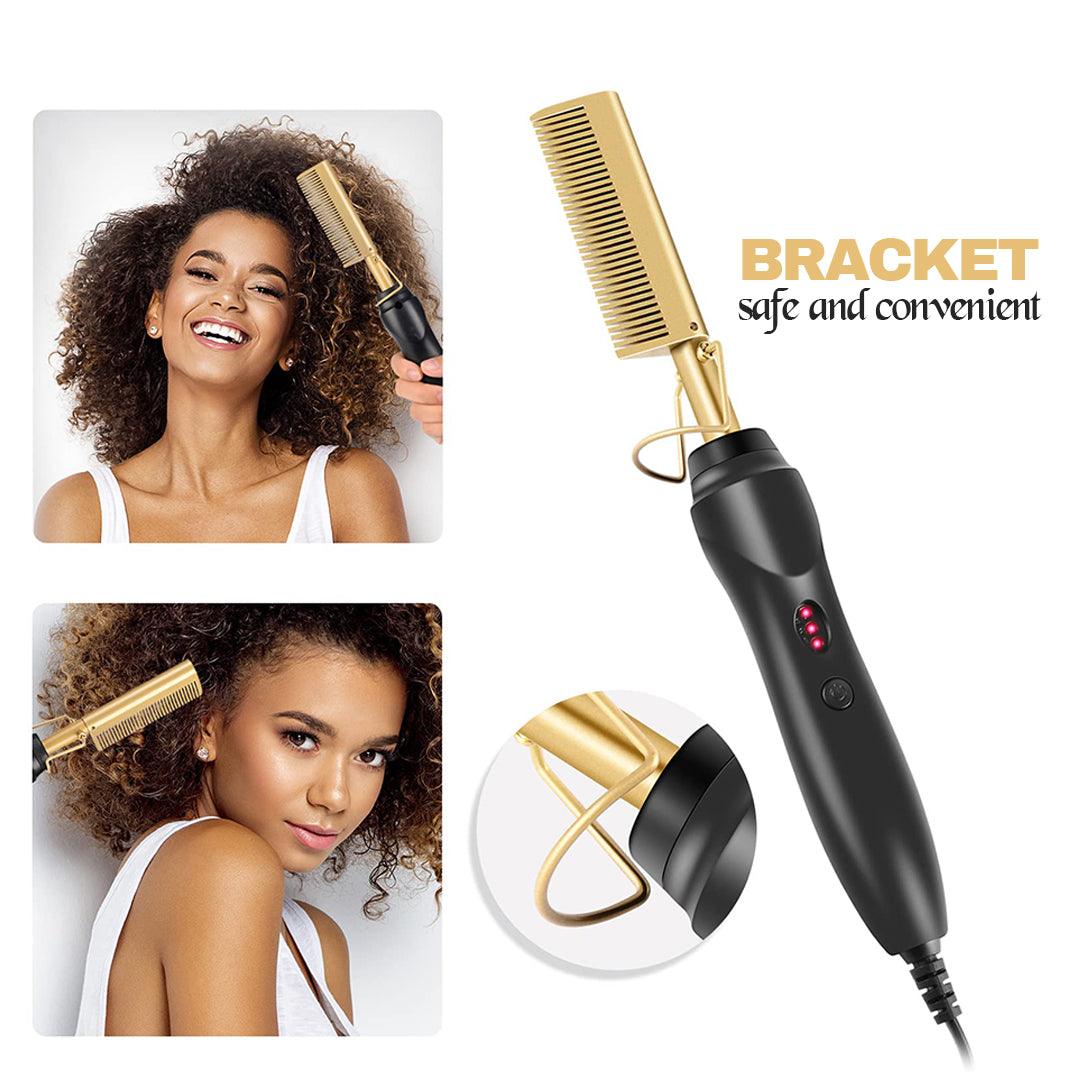 Straightening Hot Comb - Professional Press Comb Straightener Hot Comb Hair Hot Comb Electric Hot Comb UK Personal Care - Tophatter Daily Deals