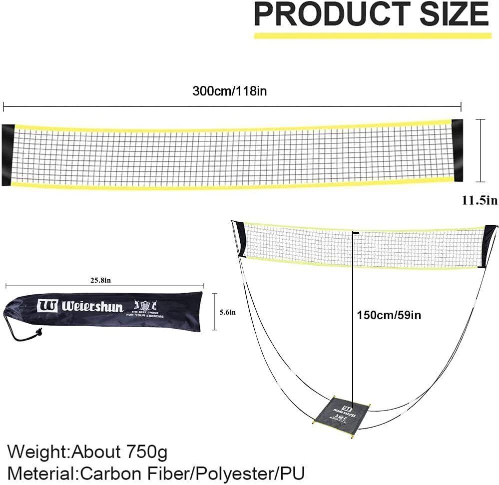 Portable Tennis Net - Portable Outdoor Foldable Badminton Tennis Volleyball Net Stand Set Beach Sport Sports & Outdoor - Tophatter Daily Deals