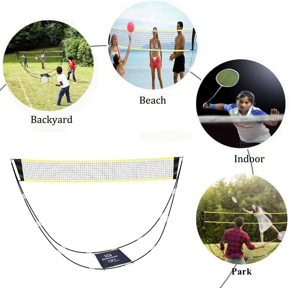 Portable Tennis Net - Portable Outdoor Foldable Badminton Tennis Volleyball Net Stand Set Beach Sport Sports & Outdoor - Tophatter Daily Deals