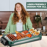 Barbecue Hot Plate – Electric Griddle for Indoor Grill & BBQ Cooking Electronic - Tophatter Daily Deals