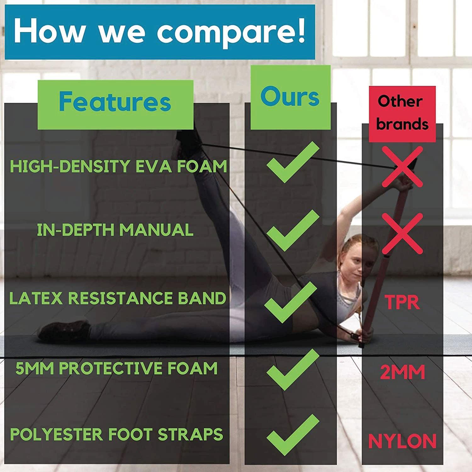 Pilates Exercise Bar - Portable Pilates Bar Kit with Resistance Bands Workout Bar Gym Stick Sports Toys - Tophatter Daily Deals