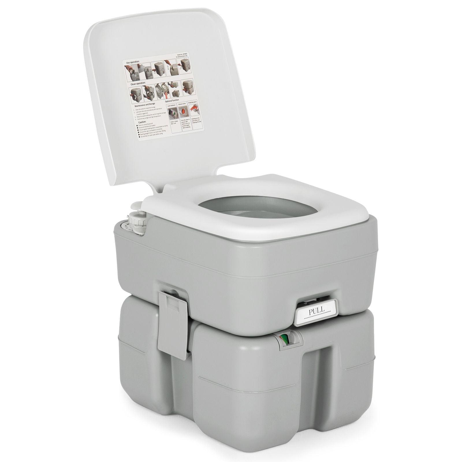 Portable Camping Toilet - 20L Outdoor Toilet Camping Toilet Caravan Commode Flushing Potty RV Trips - Tophatter Daily Deals