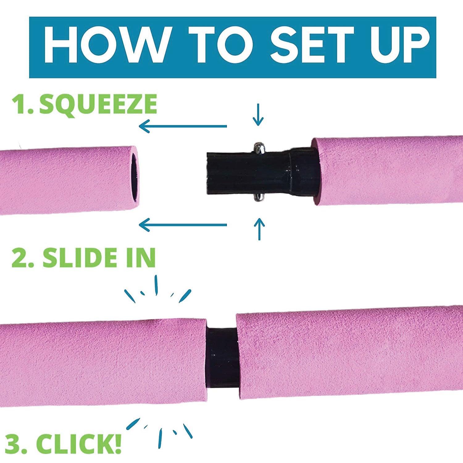 Pilates Exercise Bar - Portable Pilates Bar Kit with Resistance Bands Workout Bar Gym Stick Sports Toys - Tophatter Daily Deals