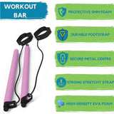 Pilates Exercise Bar - Portable Pilates Bar Kit with Resistance Bands Workout Bar Gym Stick Sports Toys - Tophatter Daily Deals