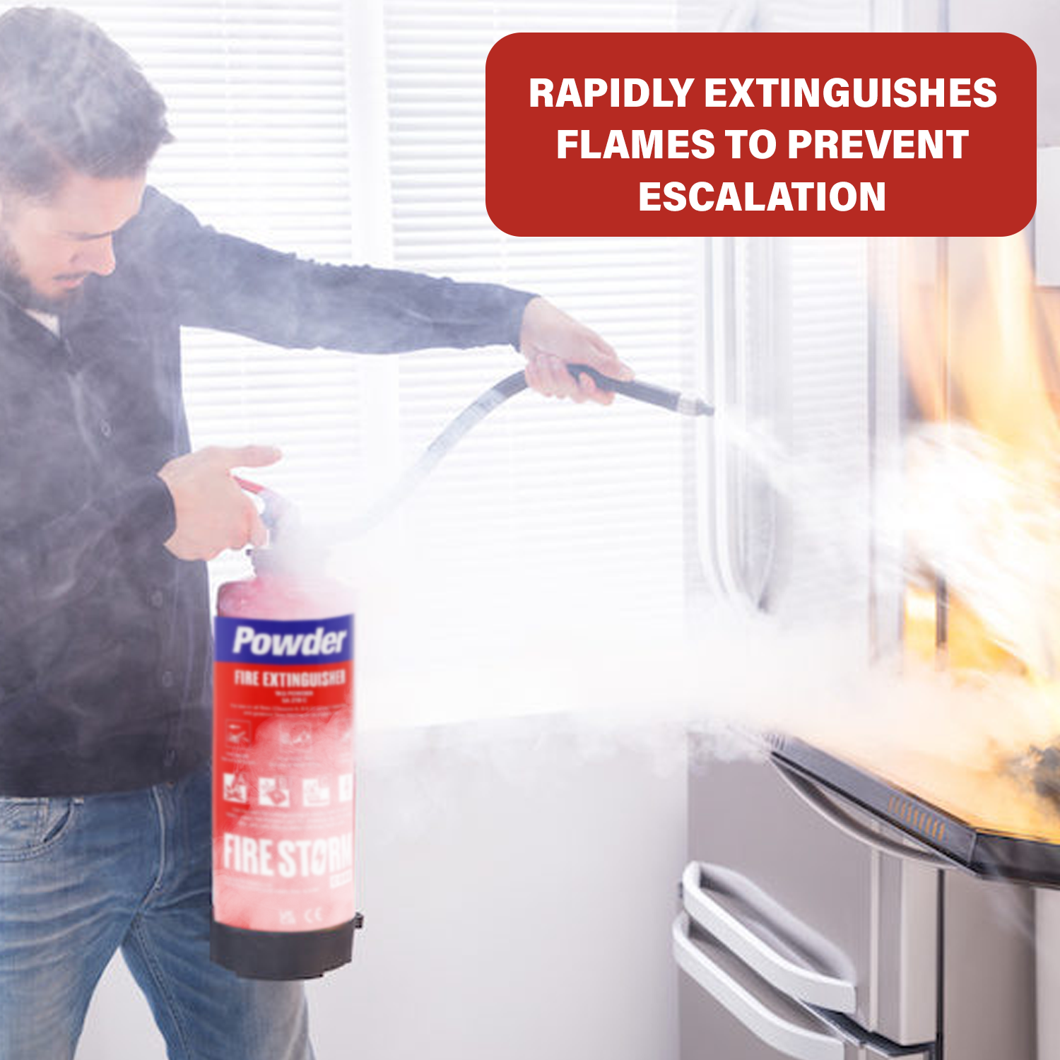 Fire Extinguisher Dry Powder – 1kg ABC Rated, Car, Home & Office Safety Device Fire extinguisher dry powder - Tophatter Daily Deals