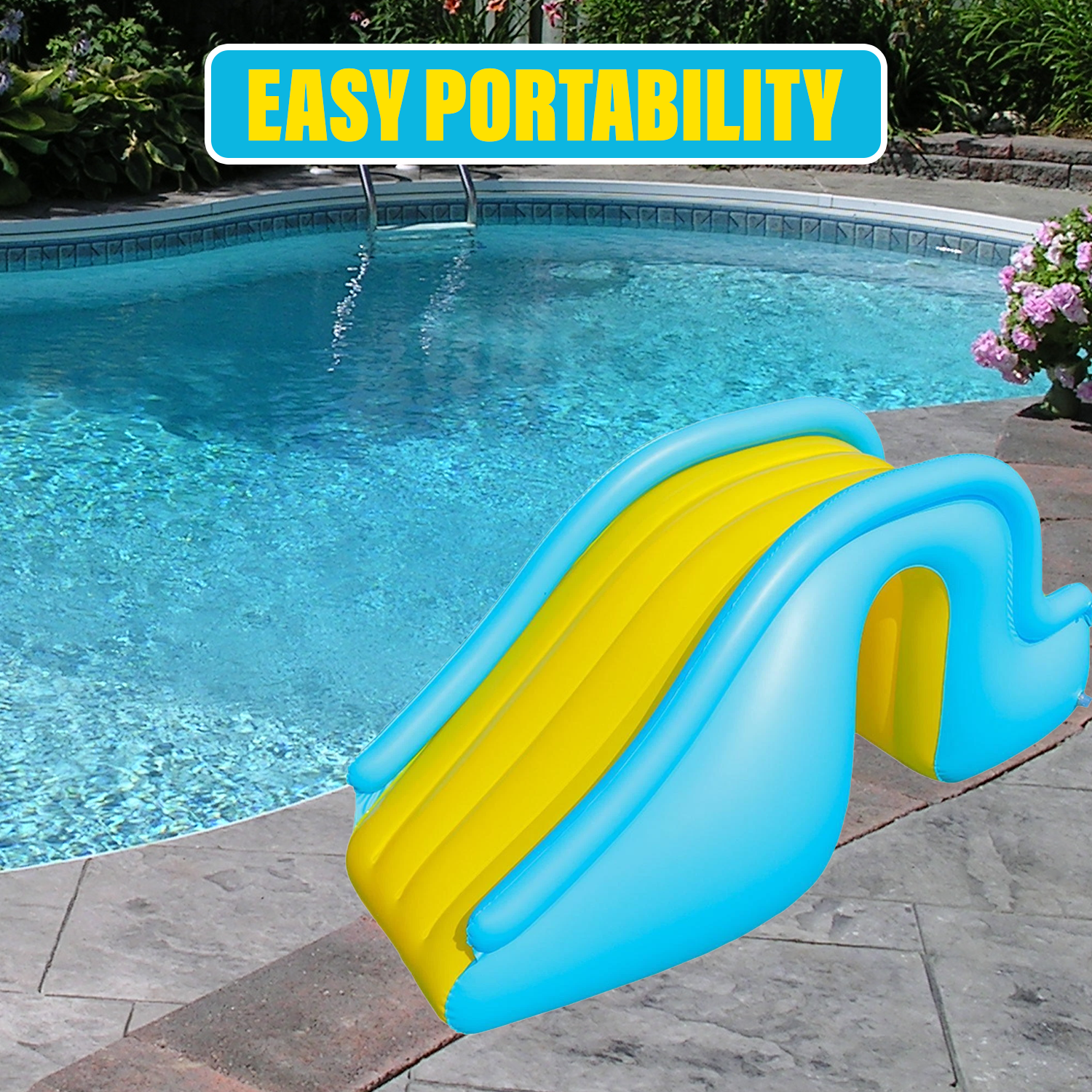 Inflatable Pool Slide – Fun Garden Water Slide for Children & Toddlers Pool Water Slides - Tophatter Daily Deals